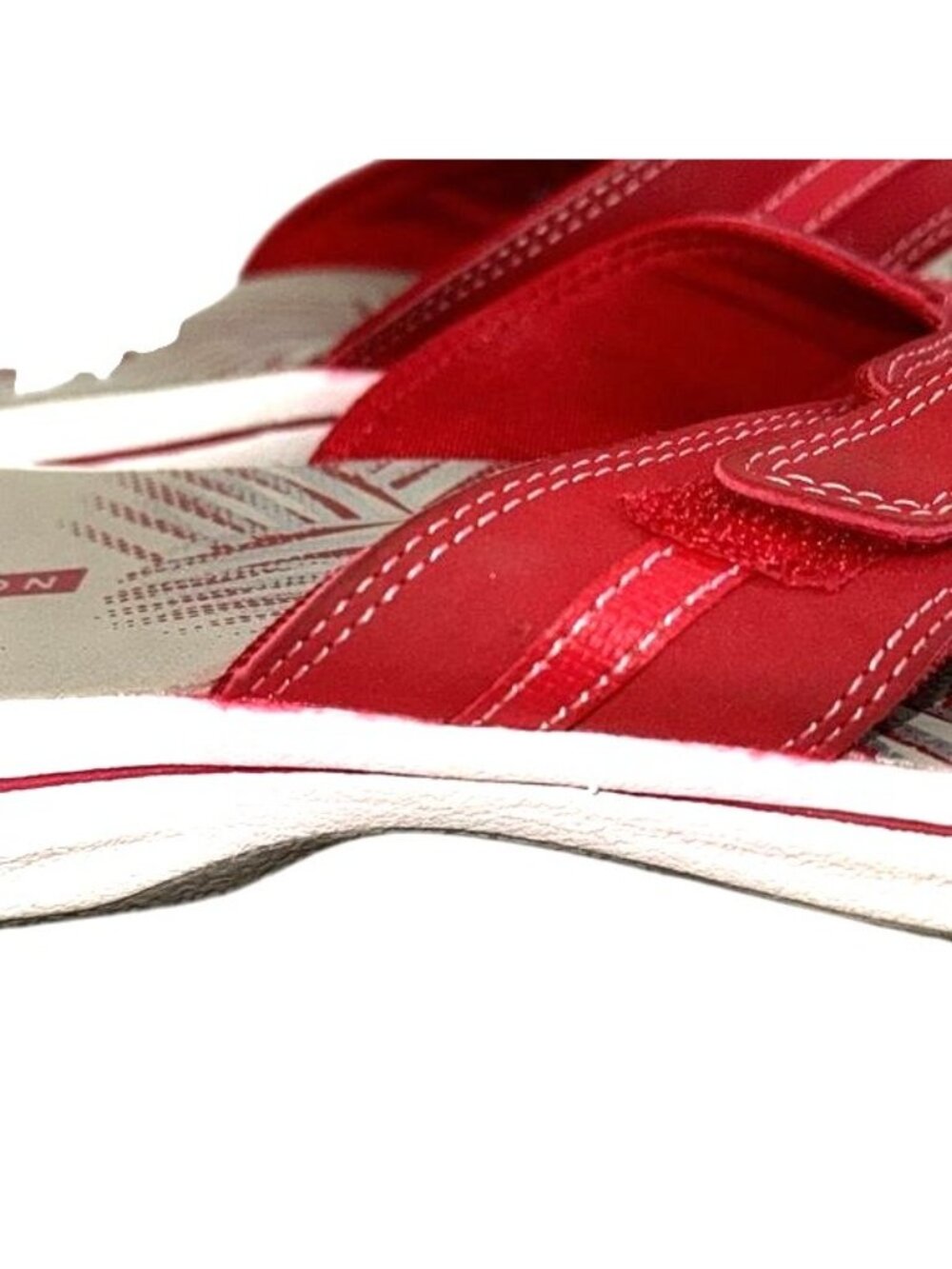 Clarks Collection Womens Red Sandals Size 7 Adjustable Strap Flip-Flops - Picture 4 of 8